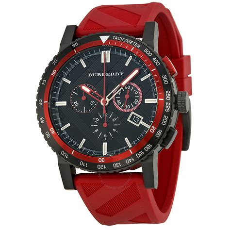 burberry the city red rubber chronograph mens watch bu9805|Burberry The City Watch .